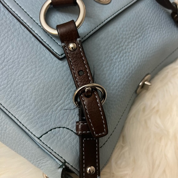 Vintage Coach Light Blue Leather Shoulder Bag.#8A38 - Picture 7 of 12